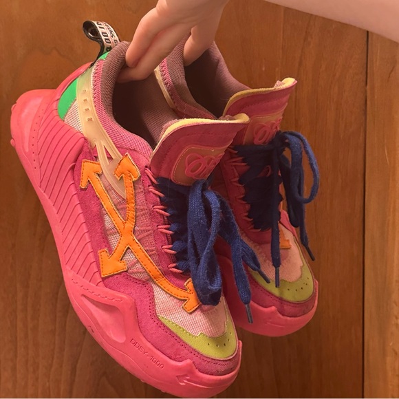 Off-White Pink and Orange Athletic Shoes - Picture 3 of 5
